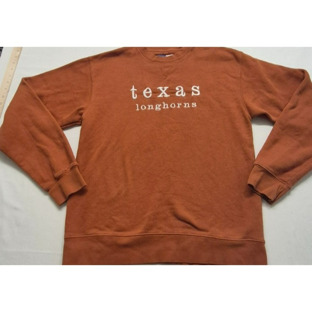 Texas Longhorns men burnt orange embroidered lettering game day sweatshirt sz M